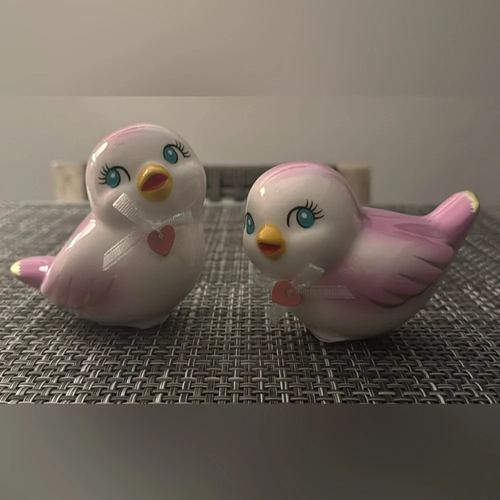 Valentine's Day Target Ceramic Purple Set Of Birds. Brand New.